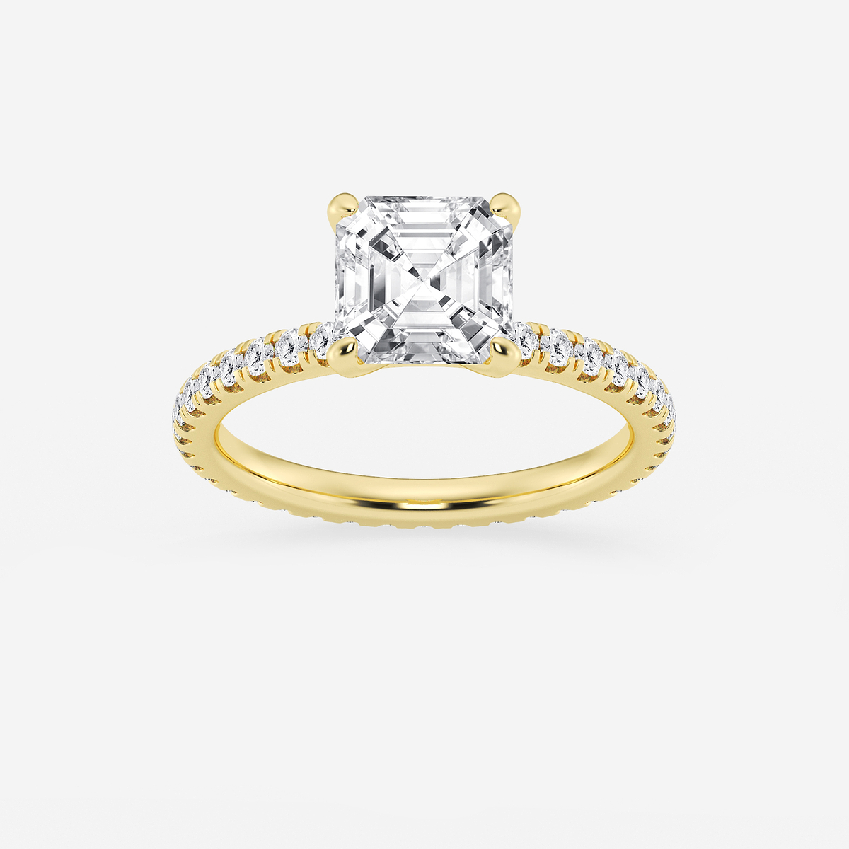 2 1/2 ctw Asscher Lab Grown Diamond Eternity Engagement Ring